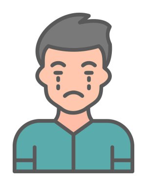 ağlayan kişi simgesi, vektör illüstrasyonu basit tasarım