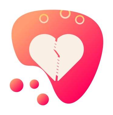 dikişli kalp, vektör çizimi