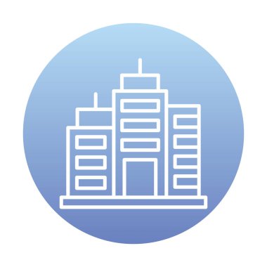 Şehir binası simgesi, vektör illüstrasyonu basit tasarım