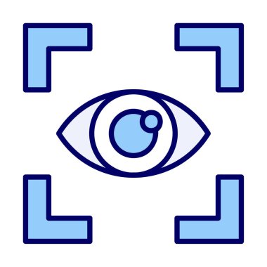 Vizyon düz simgesi, vektör çizim