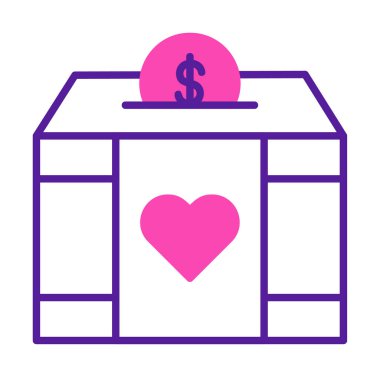 Charity Kutu vektör simgesi 