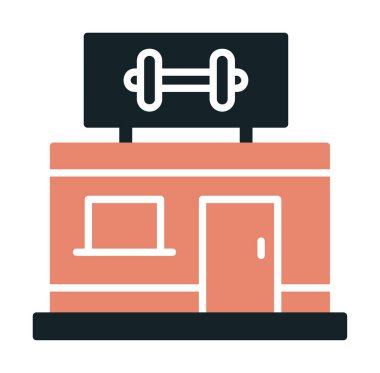 spor salonu modern ikon vektör illüstrasyonu                         