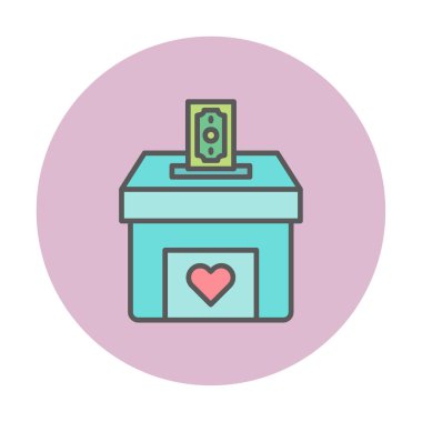Bağış Kutusu vektör simgesi