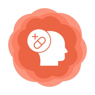 Tıbbi ve sağlık ikonu, vektör illüstrasyon. Ruh Sağlığı Konsepti                                    