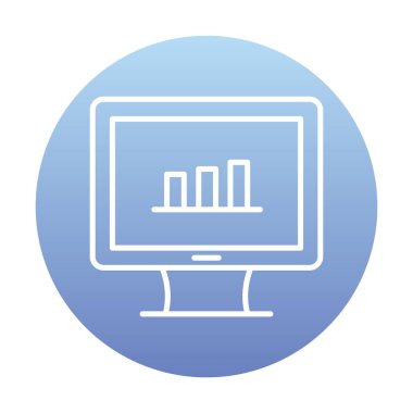 iş grafiği bilgisayar ekranında, vektör illüstrasyonu basit tasarım