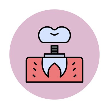 Dentistry implant icon outline vector. Dental tooth. 