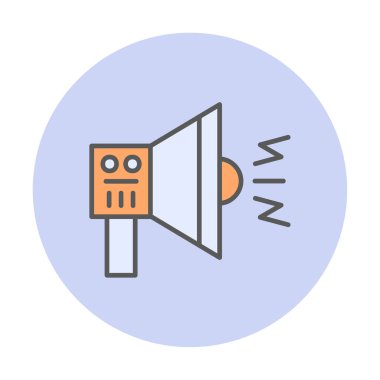 Hoparlör ve gürültü simgesi, vektör illüstrasyonu  