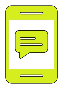 Sohbet düz simgesi, vektör illüstrasyonu