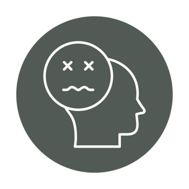 Hasta emoji simgesi olan insan kafası, vektör illüstrasyonu