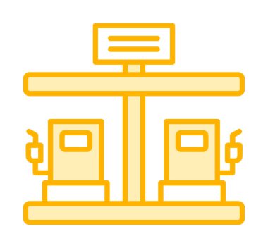 Modern Yakıt İstasyonu simgesinin vektör çizimi                  