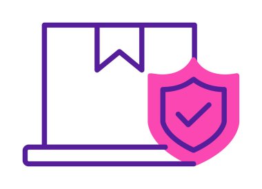 İşaretleme simgesi, vektör illüstrasyonlu kutu 