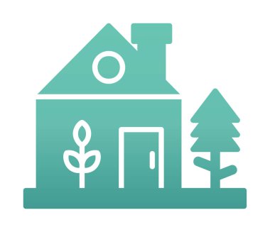 Ağ ve mobil uygulama tasarımınız için beyaz arkaplanda izole edilmiş yeşil ev simgesi vektörü, ev logosu kavramı