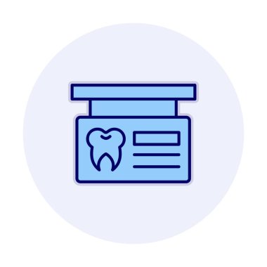 Diş Kliniği İmza Panosu Web simgesi, vektör illüstrasyonu