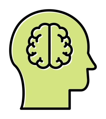 beyin ikonu vektör çizimi tasarımı