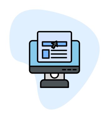 çevrimiçi haber simgesi vektör illüstrasyonu               