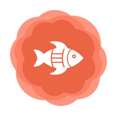 balık yassı simgesi, vektör illüstrasyonu