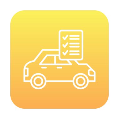 Araç kontrol listesi simgesi, araba bakım vektörü illüstrasyonu 