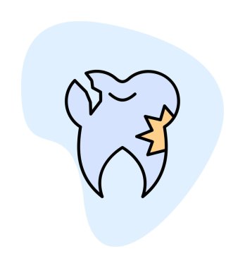 Diş ikonu vektör illüstrasyonunu taşır 