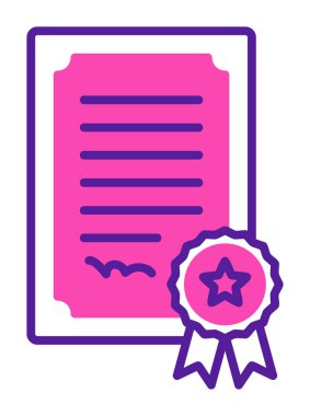 Sertifika vektör simgesi modern basit illüstrasyon                                 