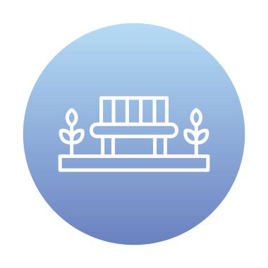 Park bankının ikonu. Düz renk tasarımı. vektör illüstrasyonu