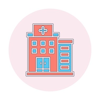 Hastane simgesi, vektör illüstrasyonu