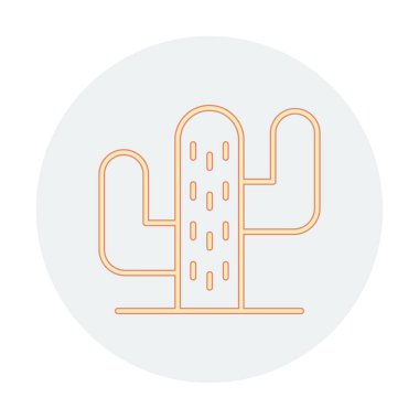 Kaktüs simgesi, basit tasarım çizimi  