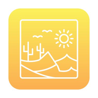 Çöl manzarası ikonu vektör illüstrasyon tasarımı