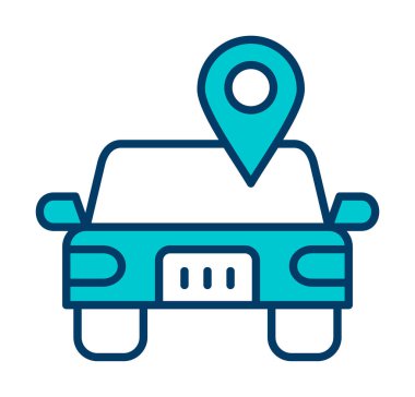 Araba Konumu ikon vektör illüstrasyonu                      