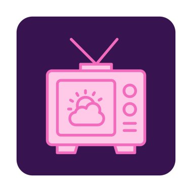 Hava sembollü TV simgesi, vektör illüstrasyonu basit tasarım