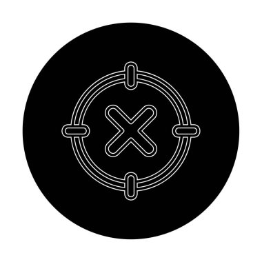  Çember simgesinde konsantrasyon ya da çapraz çizgi yok, vektör illüstrasyonu 