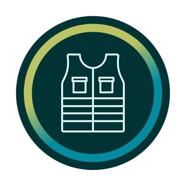 Güvenlik Ceketi Web simgesi, vektör illüstrasyonu