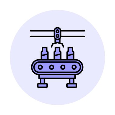 Basit Su Fabrikası simgesi, vektör illüstrasyonu