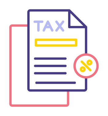 Basit Vergi İndirimi simgesi, vektör illüstrasyonu