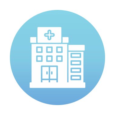 Hastane simgesi, vektör illüstrasyonu