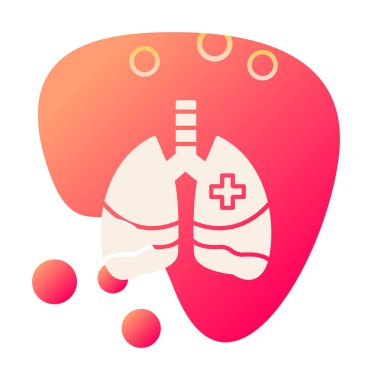 akciğer simgesi, vektör illüstrasyonu  