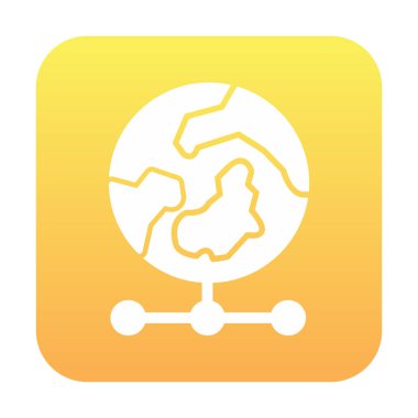 Beyaz arkaplanda Dünya Izgara vektör simgesi