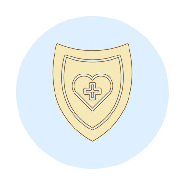 Çapraz ikonlu kalp, vektör çizimi. Sağlık hizmetleri kavramı                             