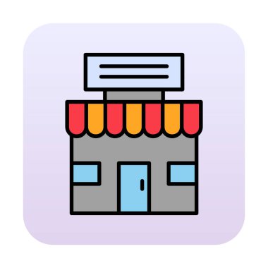 dükkan simgesi, vektör illüstrasyonu basit tasarım