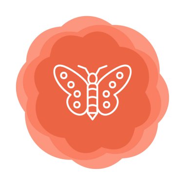 Kelebek Vektör Simgesi Düz Çizim 