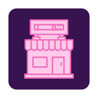 dükkan simgesi, vektör illüstrasyonu basit tasarım