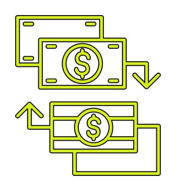 para değişimi simgesi, vektör illüstrasyonu 