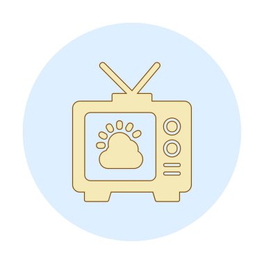 Hava sembollü TV simgesi, vektör illüstrasyonu basit tasarım