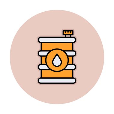 Yağ varili düz ikon vektör çizimi