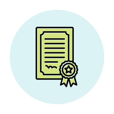Sertifika vektör simgesi modern basit illüstrasyon                                 