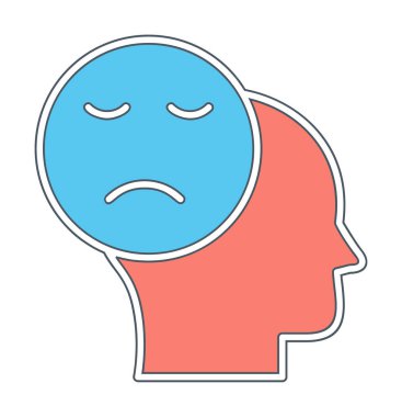 Basit yassı Üzüntü simgesi vektör illüstrasyon tasarımı