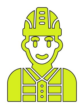 Kask vektör illüstrasyon tasarımlı işçi. Foreman.                        