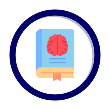 Nöroloji Kitabı web simgesi vektör illüstrasyonu