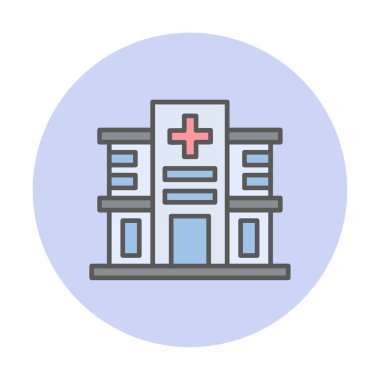 Hastane simgesi, vektör illüstrasyonu