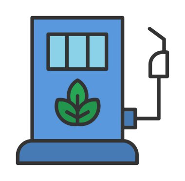 benzin istasyonu web simgesi, vektör illüstrasyonu