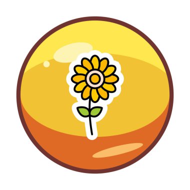 Basit çiçek ikonu vektör illüstrasyon tasarımı